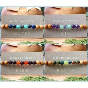 SMALL Set of 4 Anti Stress Anxiety Crystal Bracelet,‎ Gemstone Yoga Bracelet